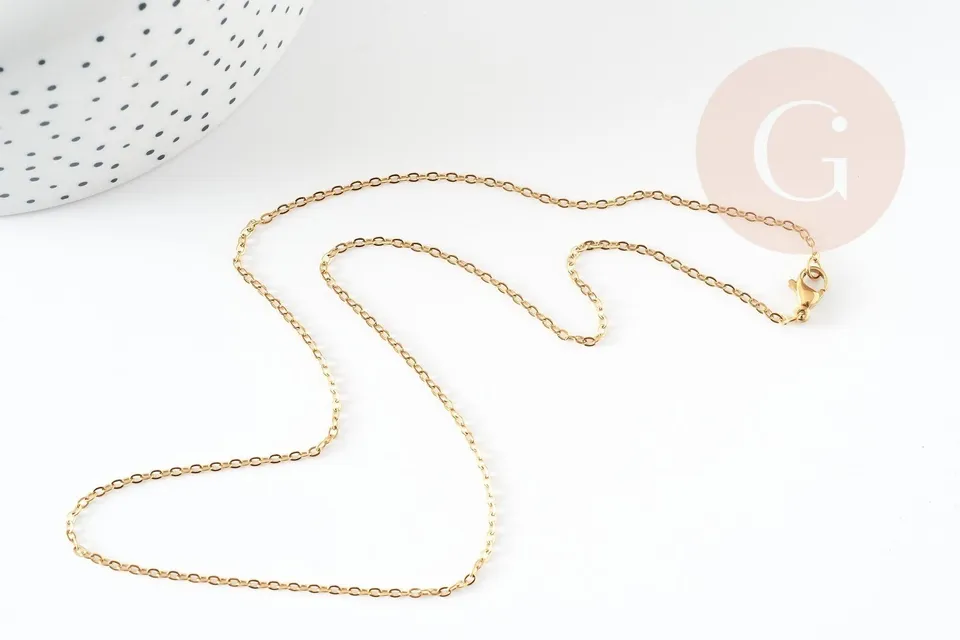 Gingerlily G9371 chaîne forçat acier doré 1.5mm 45cm