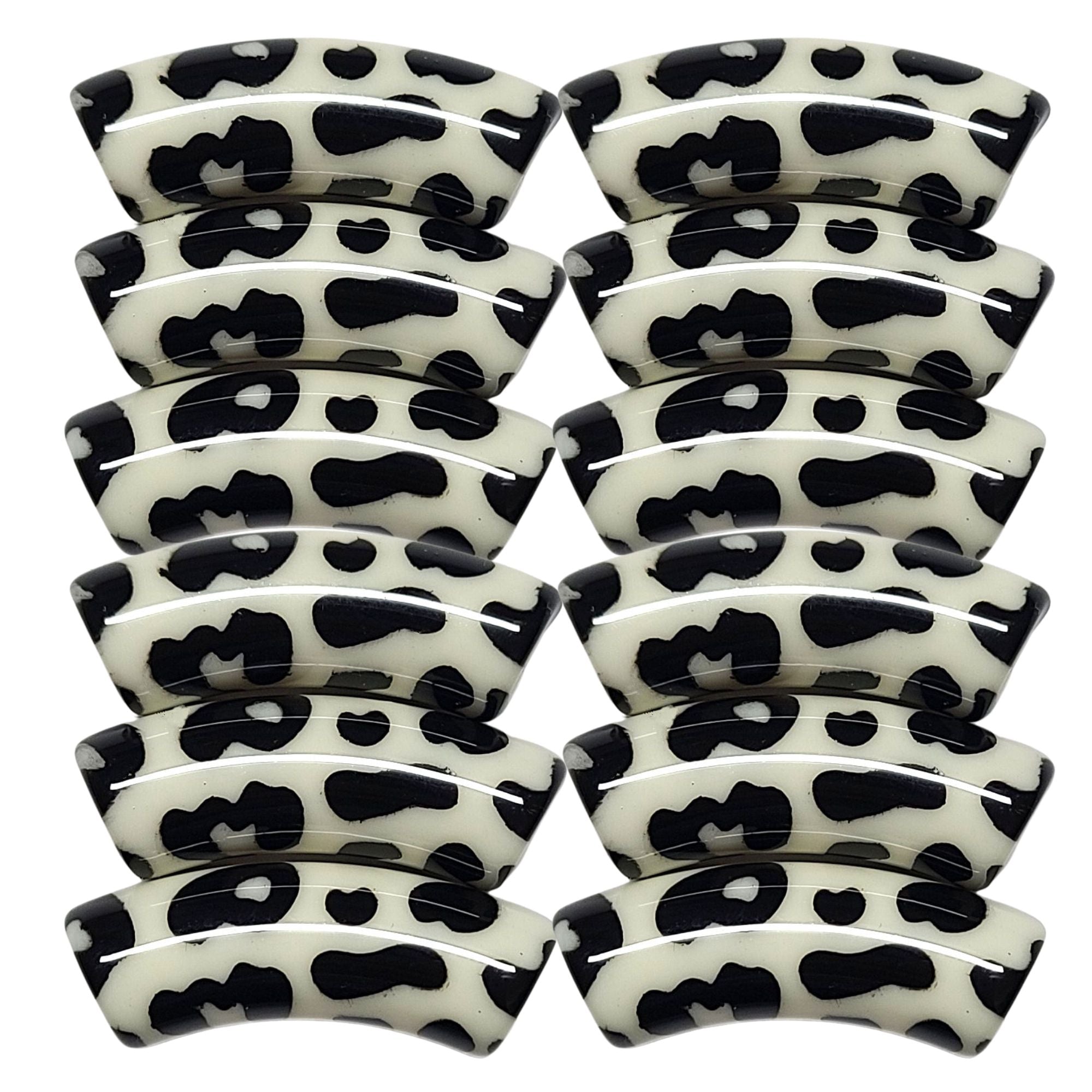 ARTSHOP Tubes 369 Léopard perles tube blanc cassé x1