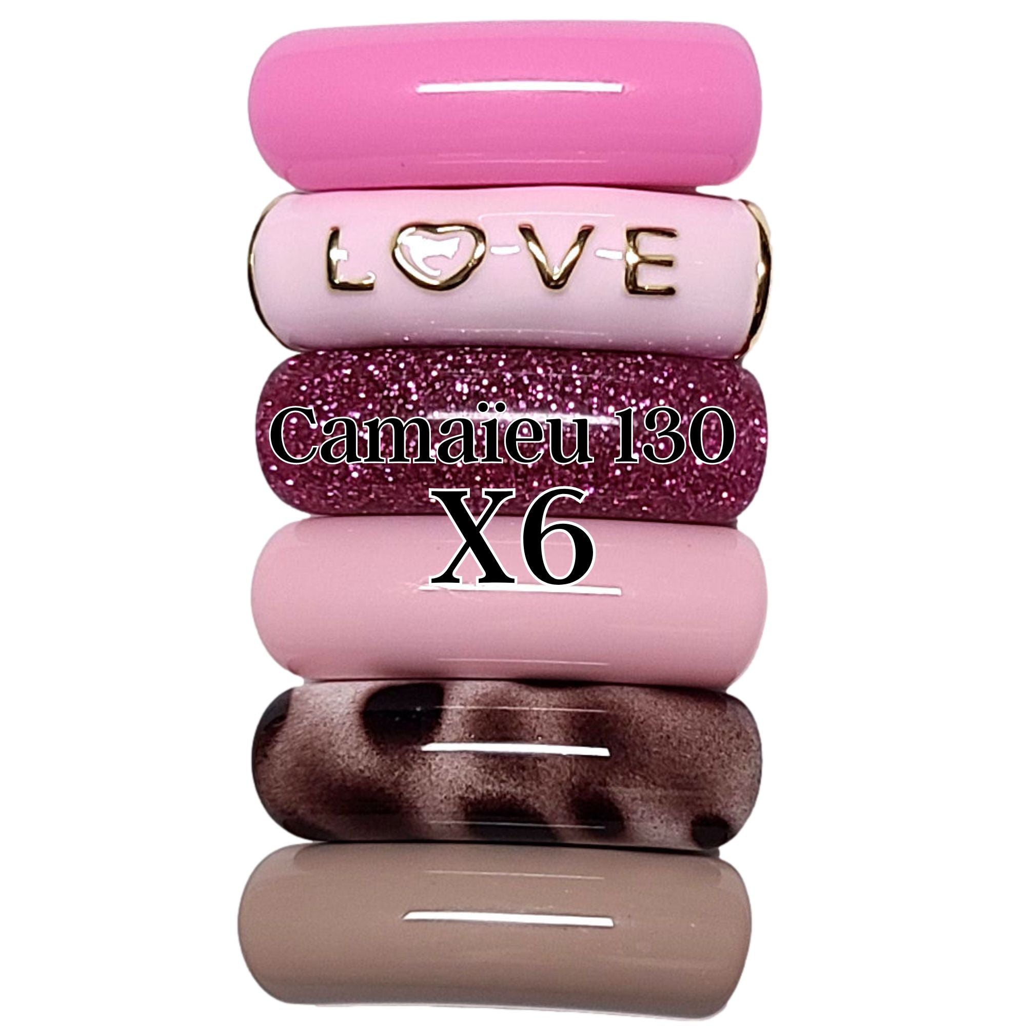 ARTSHOP Camaieux 130 Tubes Incurvés 12MM Rose Lot de 6