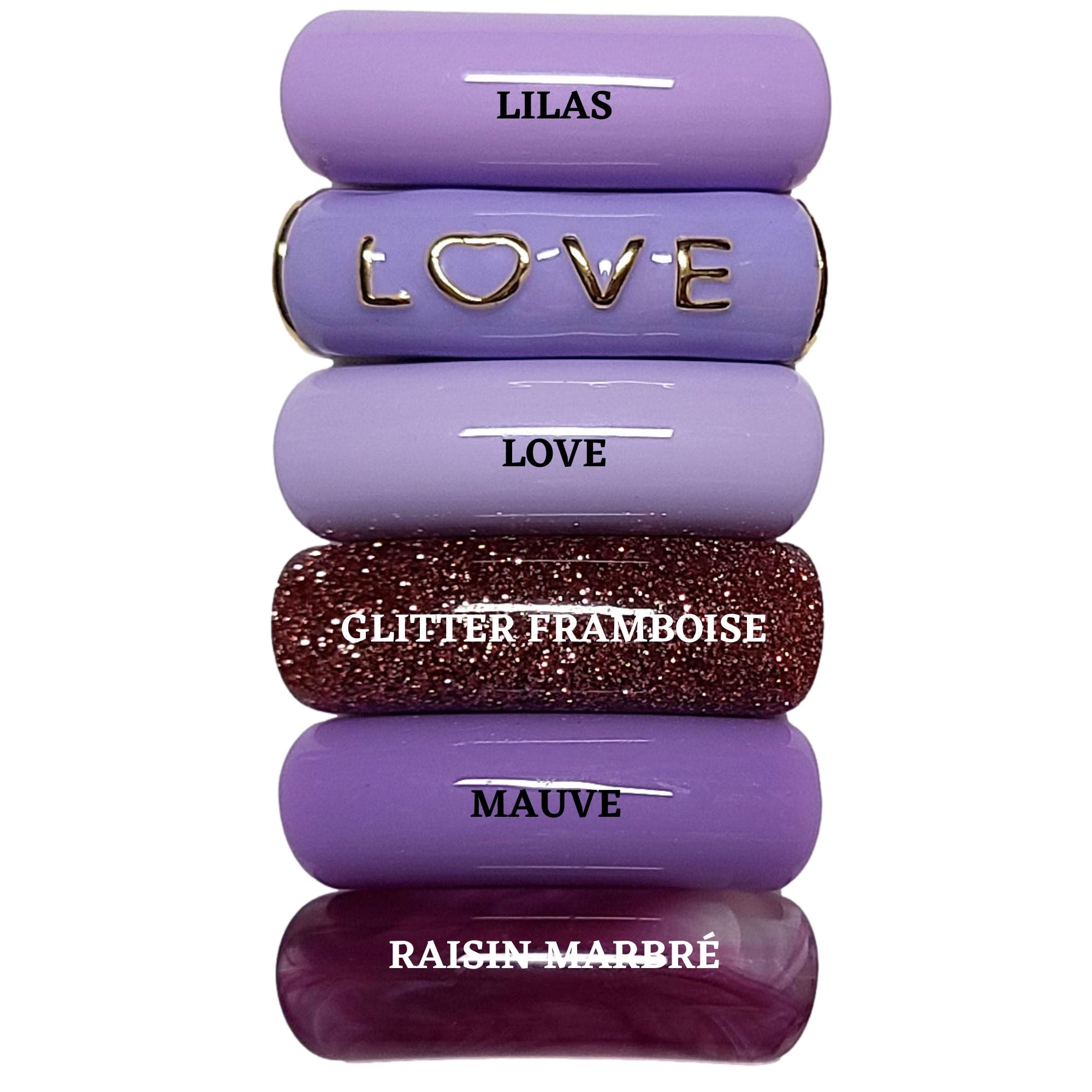 ARTSHOP Camaieux 138 tubes incurvés 12 mm LOVE violet lot 6