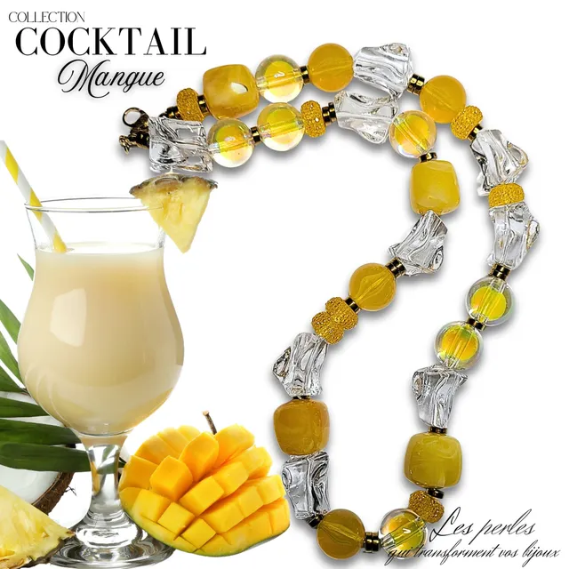 ARTSHOP COCKTAIL collier Saveur Mangue kit 52cm acrylique