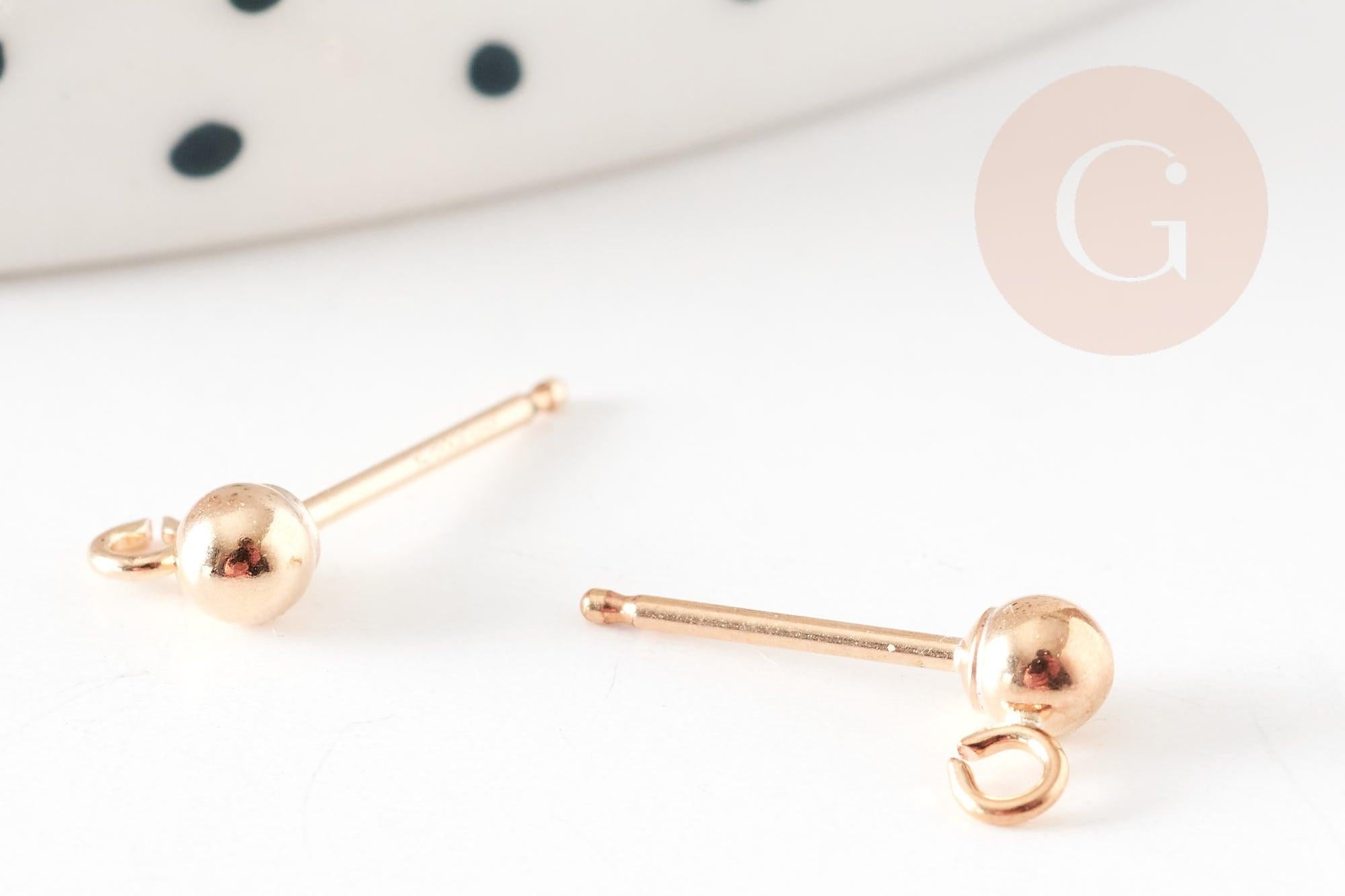 Gingerlily Apprêts G9244 clous puces boule gold-filled 5mm x2