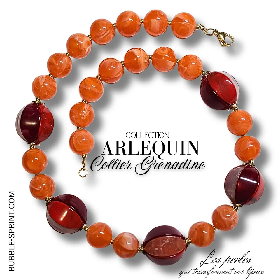 ARTSHOP Arlequin kit collier grenadine acrylique