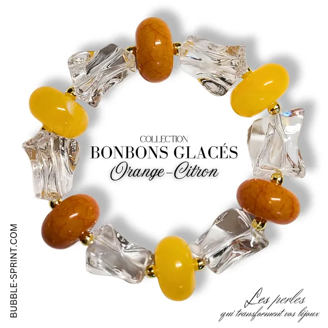 ARTSHOP Bonbons Glacés Bracelet Orange-Citron kit acrylique