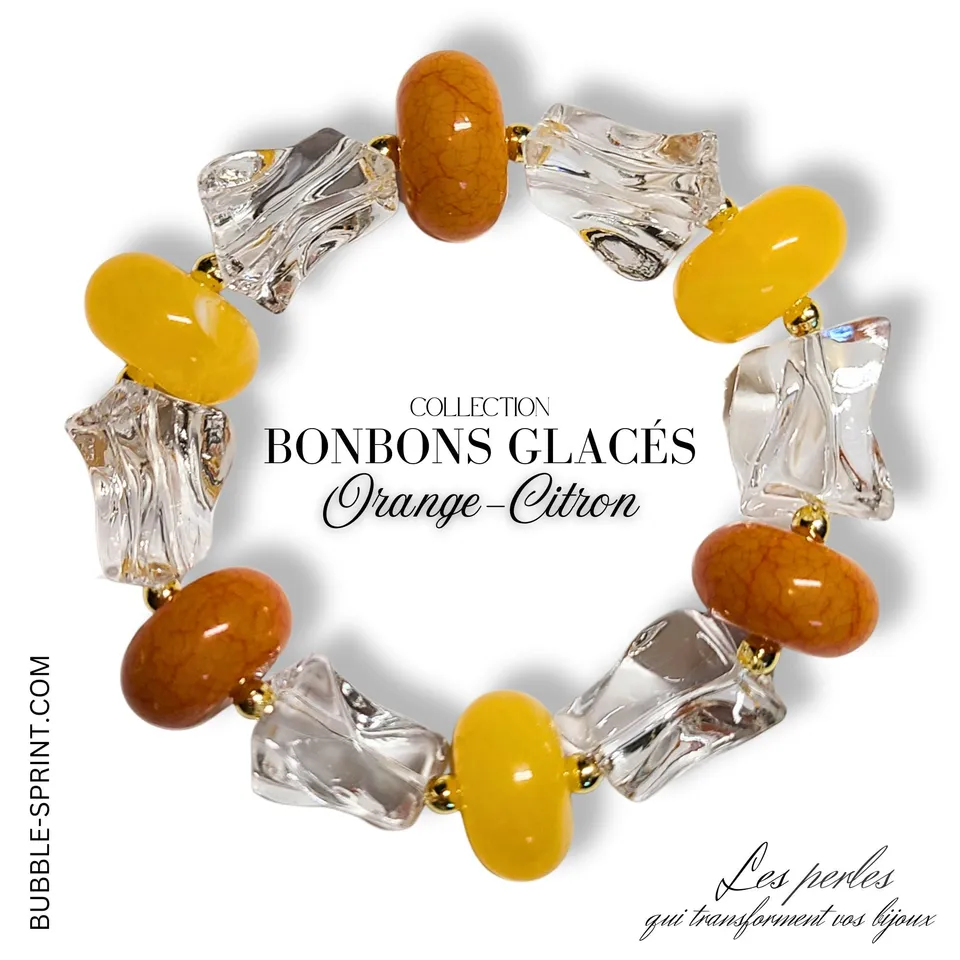 ARTSHOP Bonbons Glacés Bracelet Orange-Citron kit acrylique