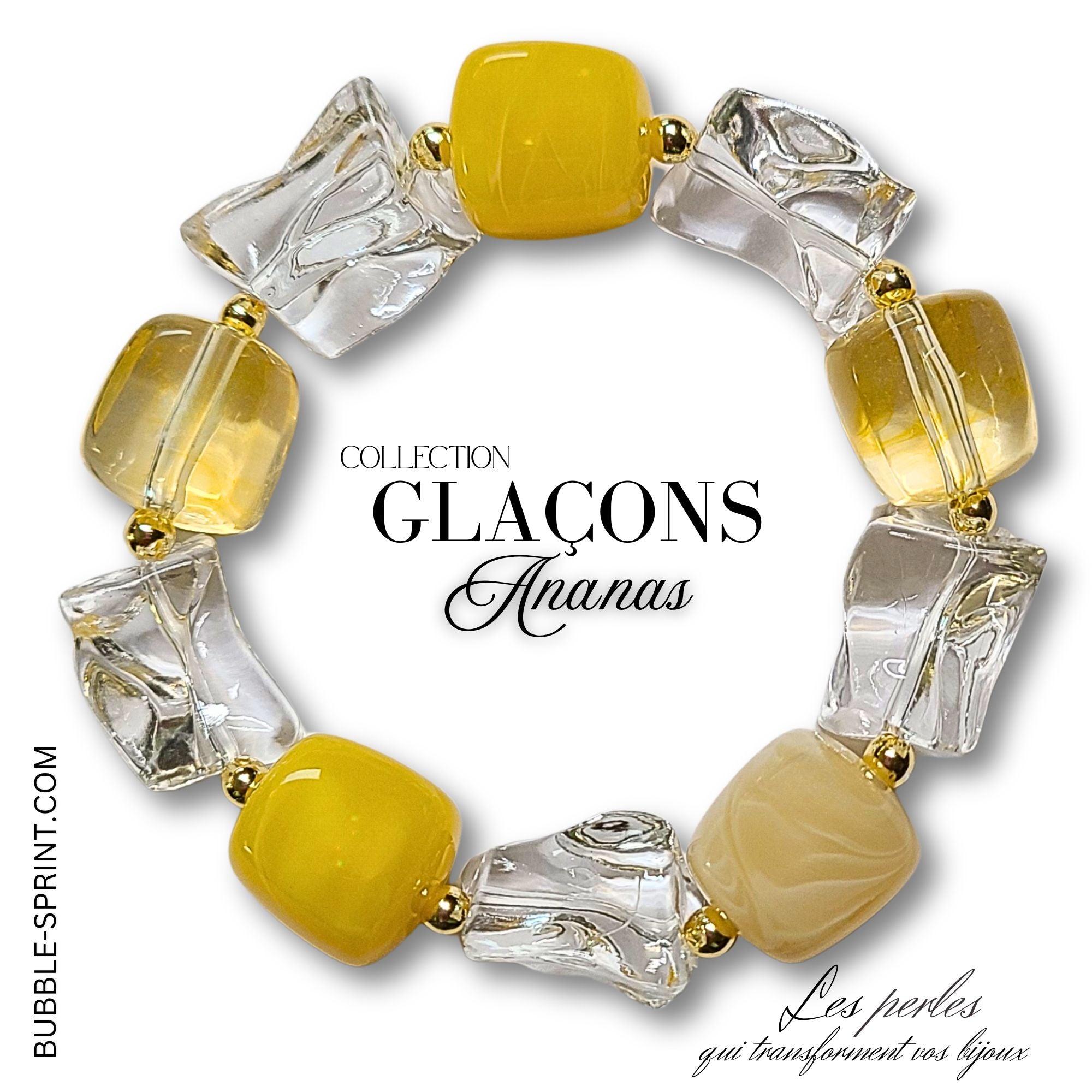 ARTSHOP Glaçons bracelet Ananas kit élastique 5,5 cm