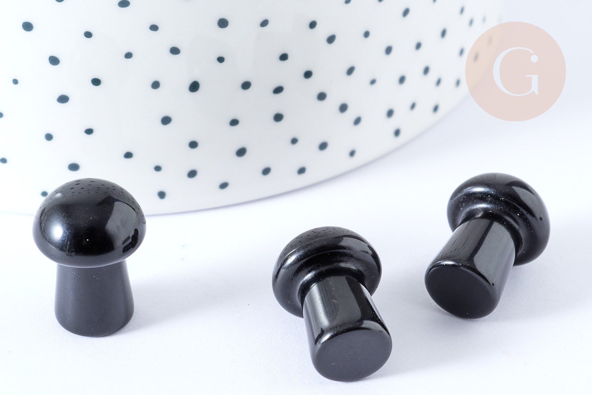 Gingerlily Champignon Massage Obsidienne Naturelle 20mm x1