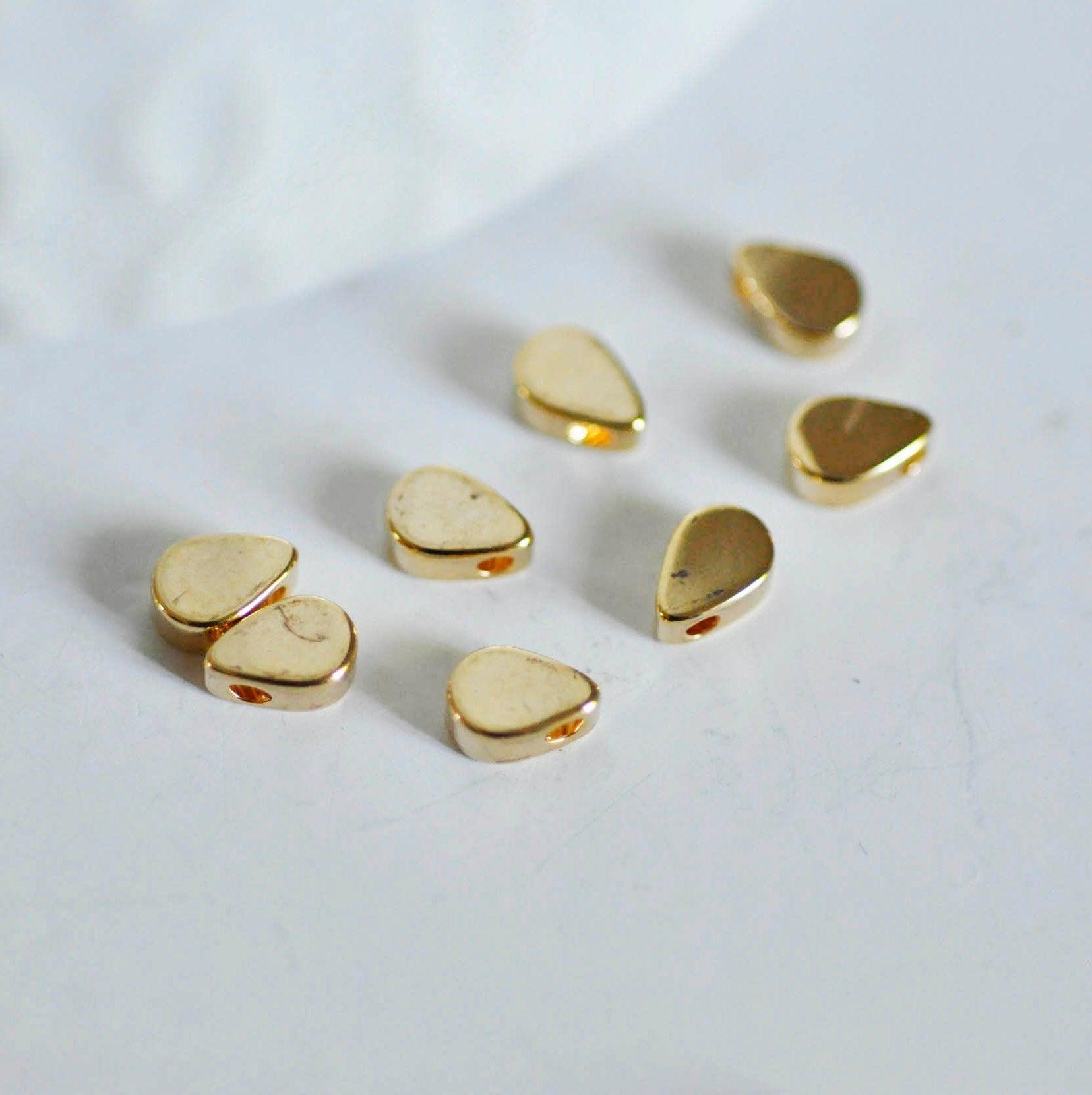 Gingerlily Perles goutte laiton doré 18k 6mm x30