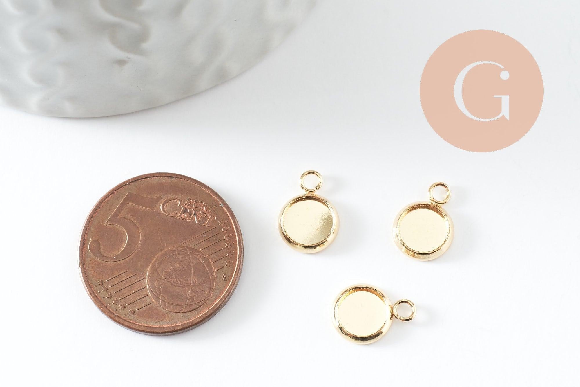 Gingerlily Pendentifs G9858 support cabochon rond doré 6mm x2