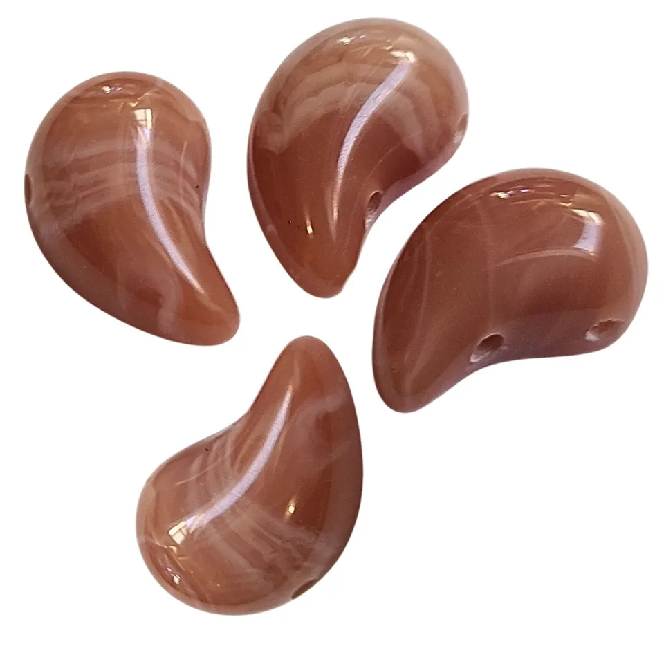 ARTSHOP Magatama perle terra cotta marbré 21mm x1 acrylique