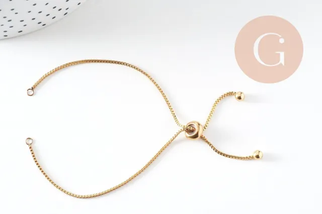Gingerlily Base bracelet réglable acier doré 22cm x1