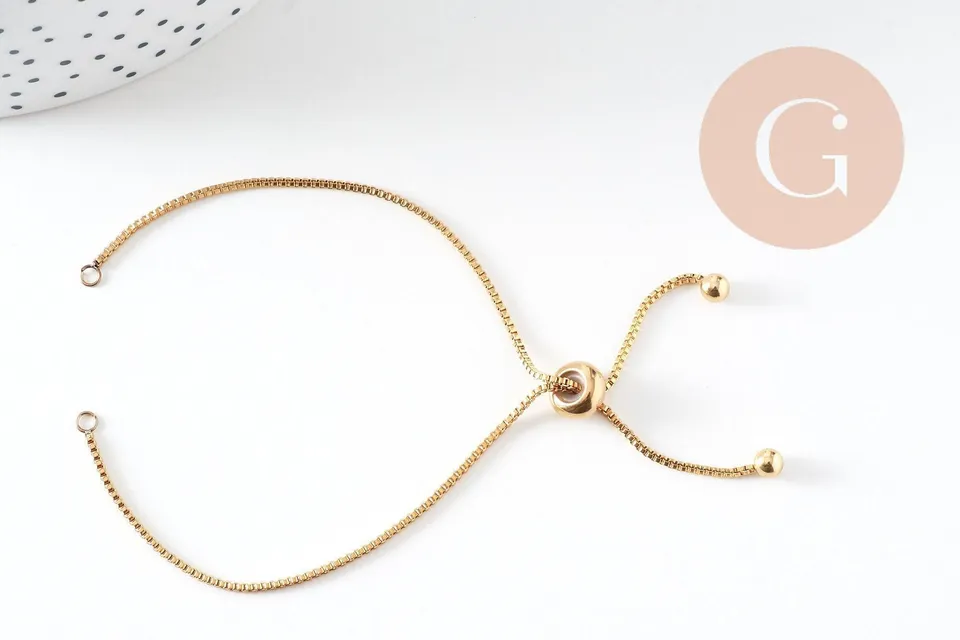 Gingerlily Base bracelet réglable acier doré 22cm x1