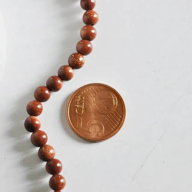 Gingerlily Perles Pierre du soleil G8055 rondes 6mm fil 60 perles