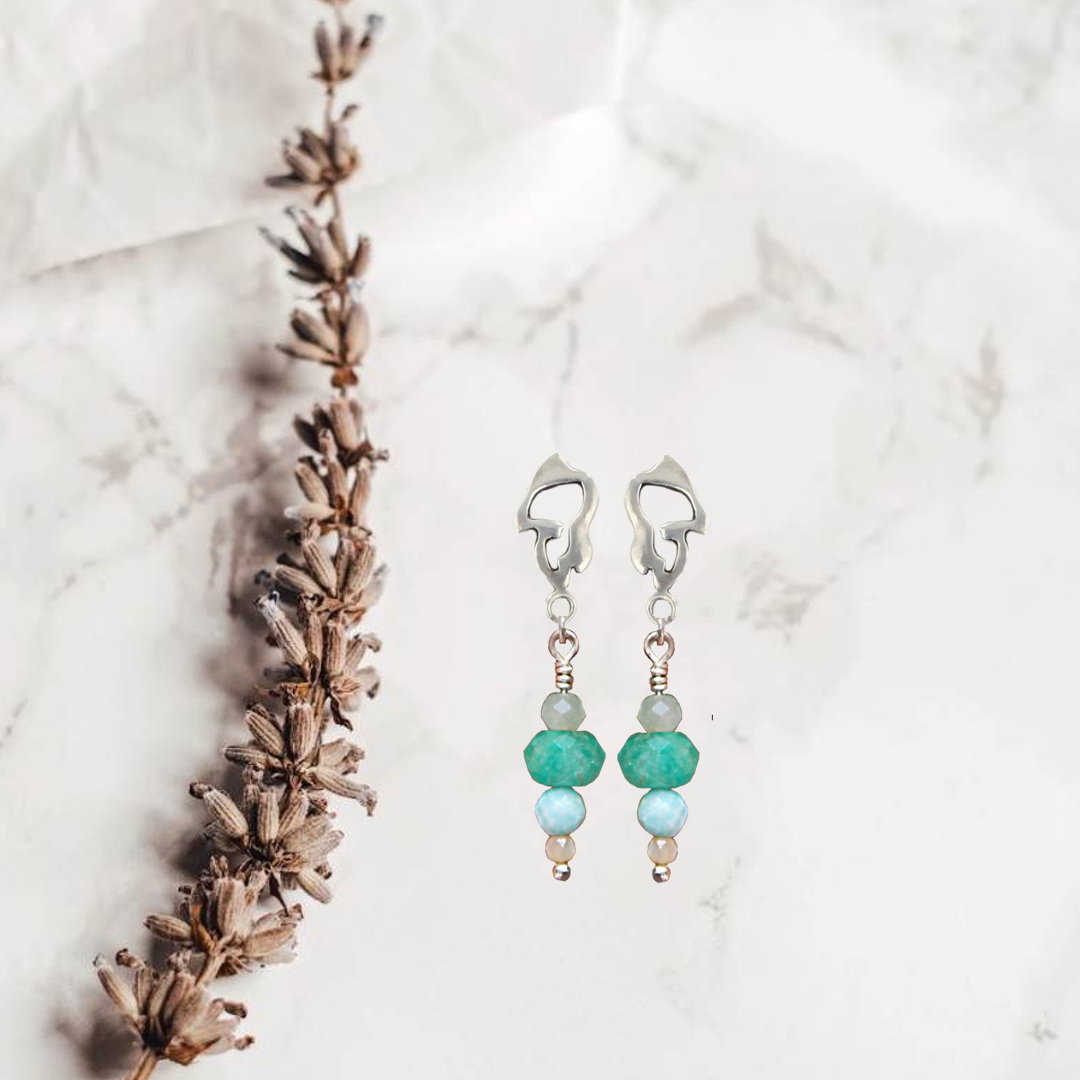 Kajika Roli Lumi boucles argent perles bleues