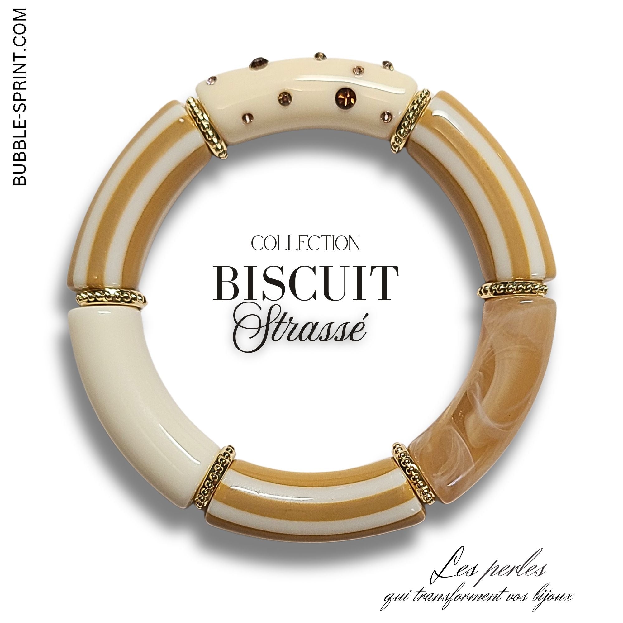 ARTSHOP Tubes à Rayures 459 tube incurvé Biscuit 12MM x6