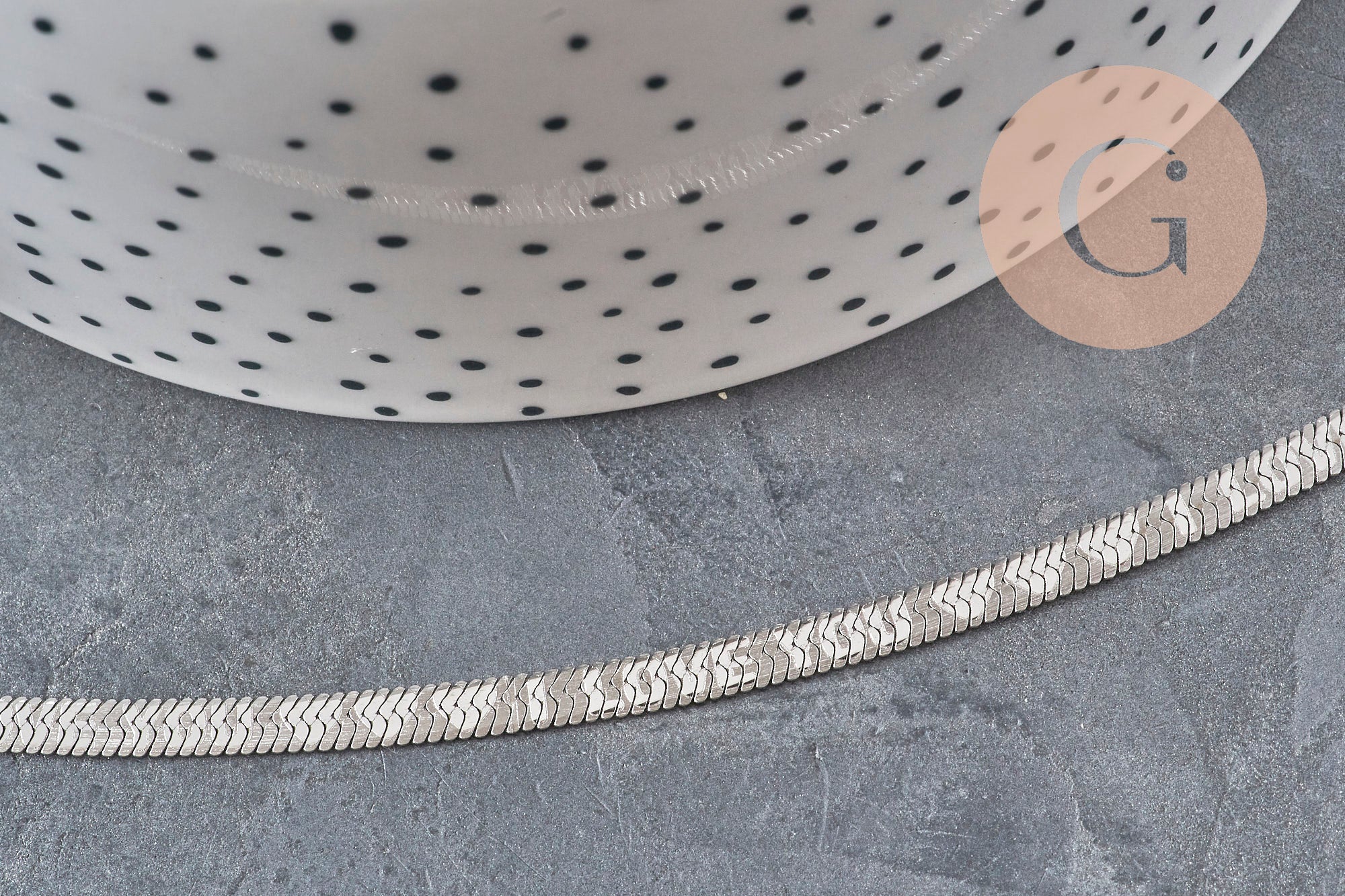 Gingerlily Chaîne Herringbone acier platine 4mm 1m