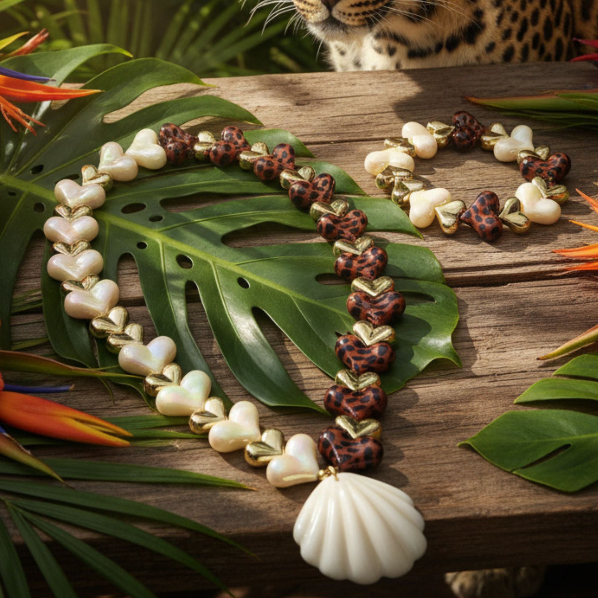 ARTSHOP Bijoux en KITS collier LOVE CRUSH Léopard 44CM