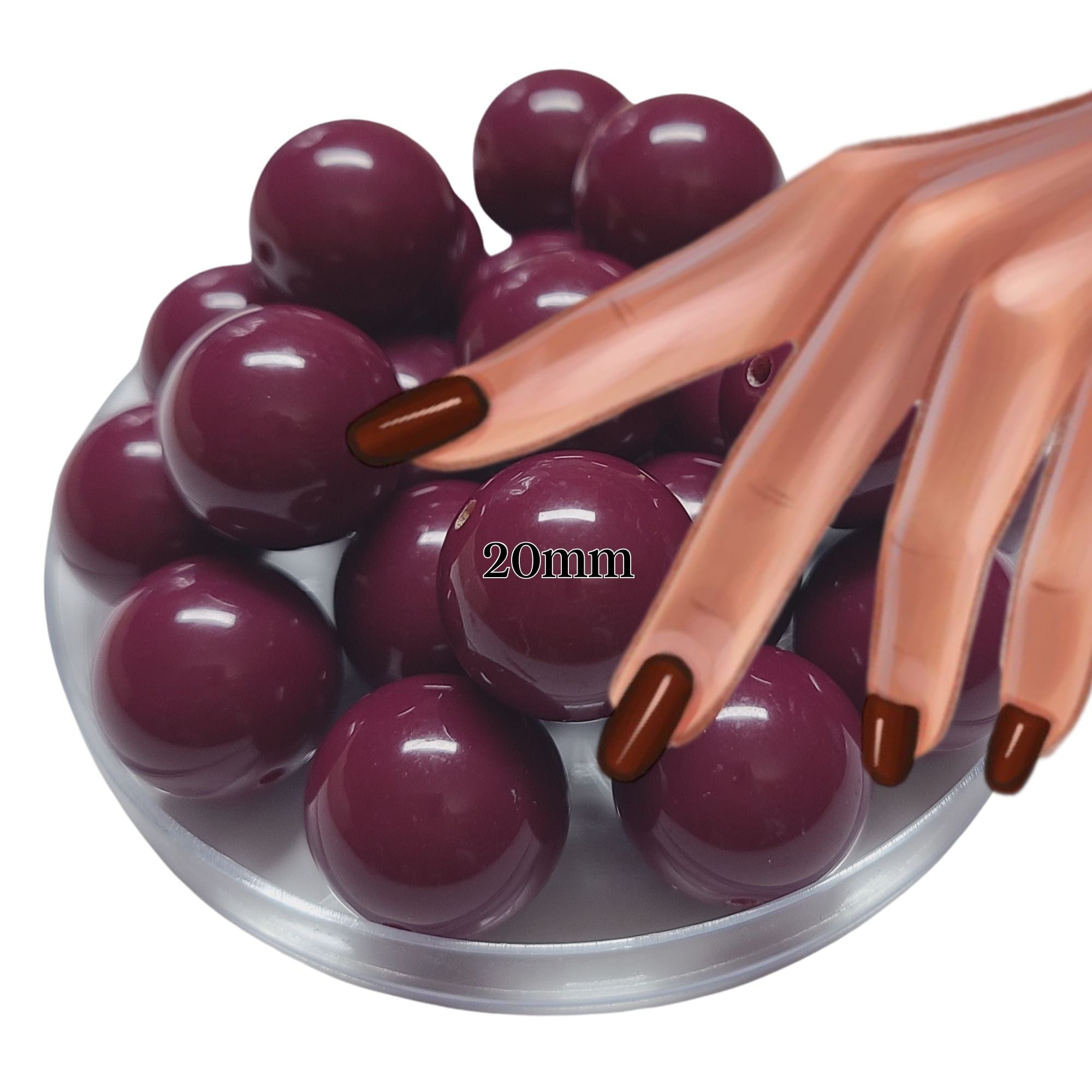 ARTSHOP Boules 20MM n°20 perle acrylique magenta foncé x10