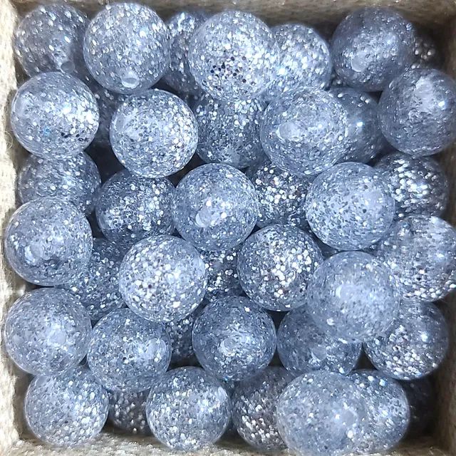 ARTSHOP Boules Glitters 1001 perle Polaris argent pailletée 10mm