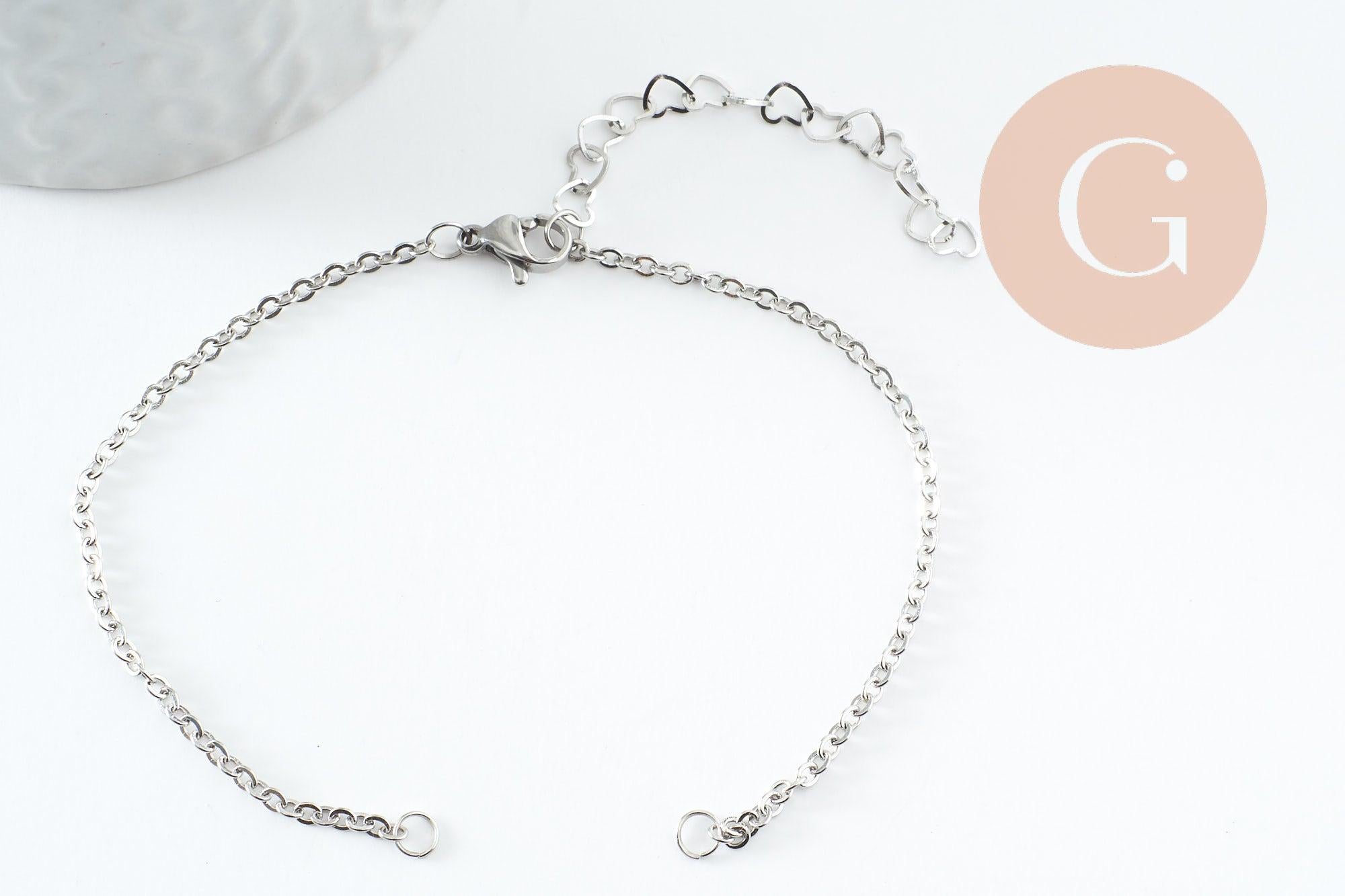 Gingerlily Apprêts DIY base bracelet acier 18cm G9499