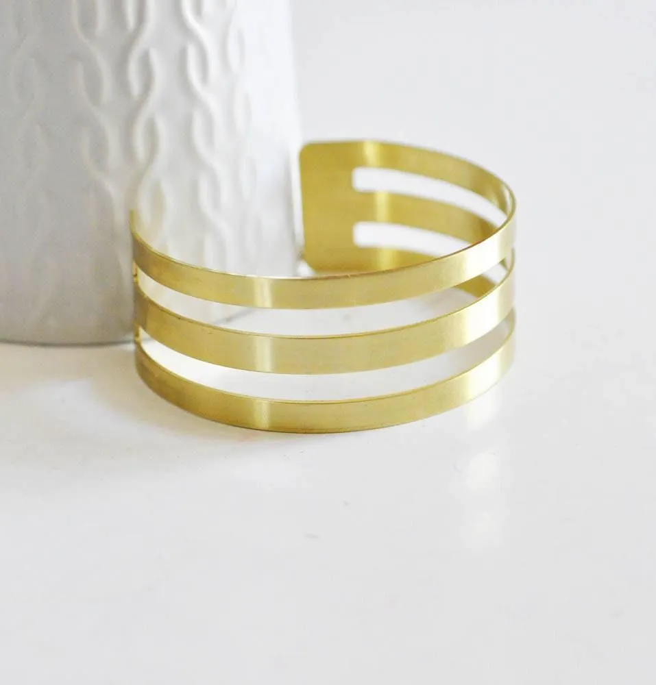 Gingerlily manchette G4878 support bracelet laiton brut 20mm