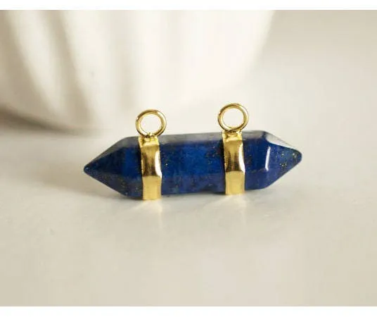 Gingerlily Pendentifs Pointe G2302 lapis-lazuli doré 32 mm