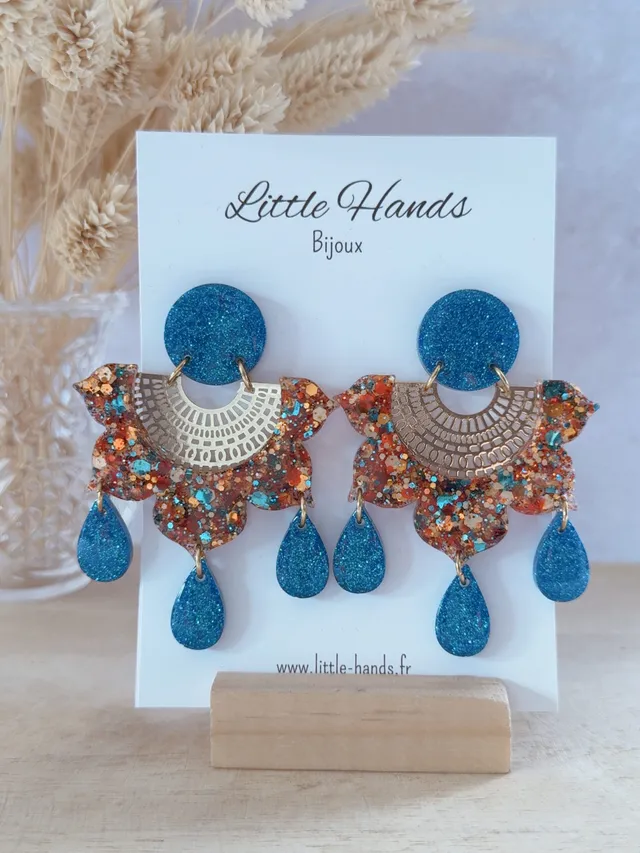 Little Hands Bijoux Zoé boucles d'oreilles Indian Summer perles