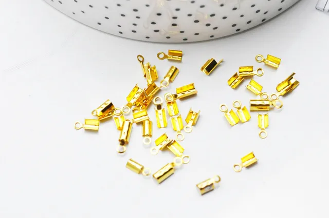 Gingerlily Perles G4768 embout corde doré à pincer 8mm lot 50