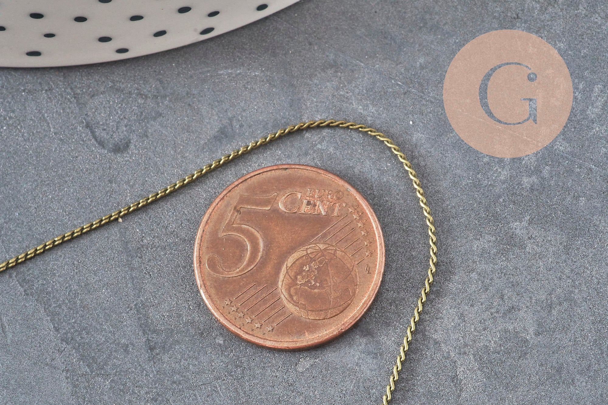 Gingerlily Chaînes serpent bronze 1mm chaîne 5 mètres