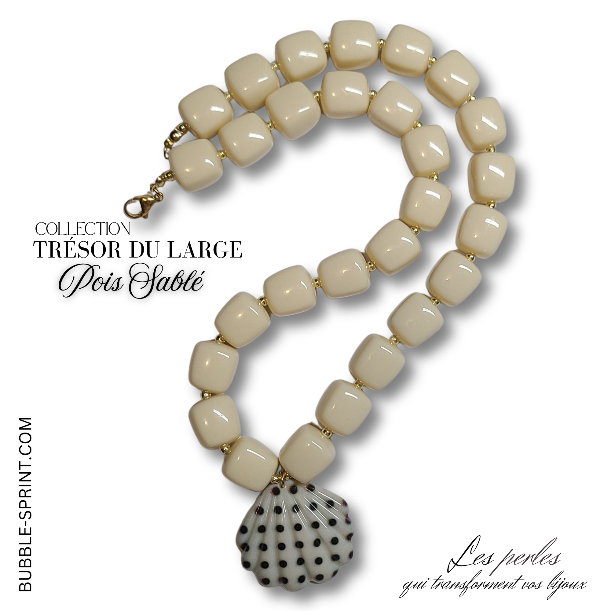 ARTSHOP Trésor du Large Pois Sablé collier 52CM