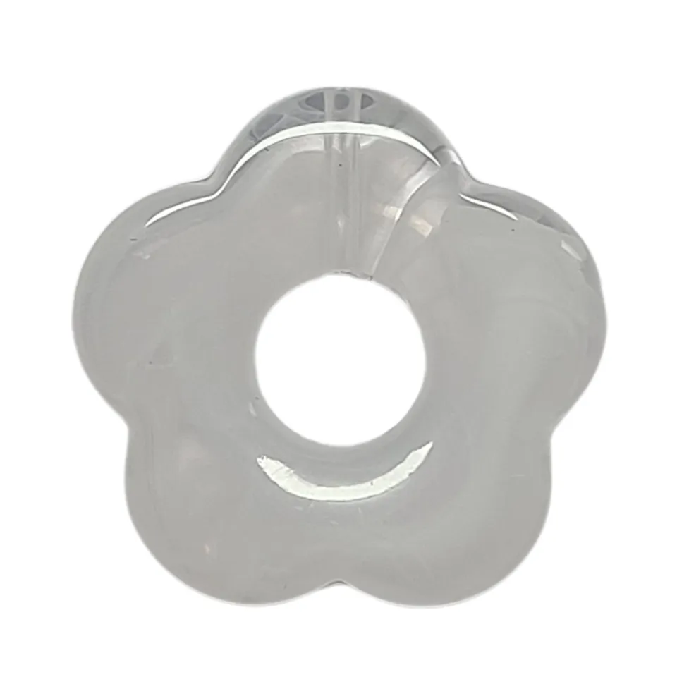ARTSHOP Flower power fleur capucine blanc pendentif x10