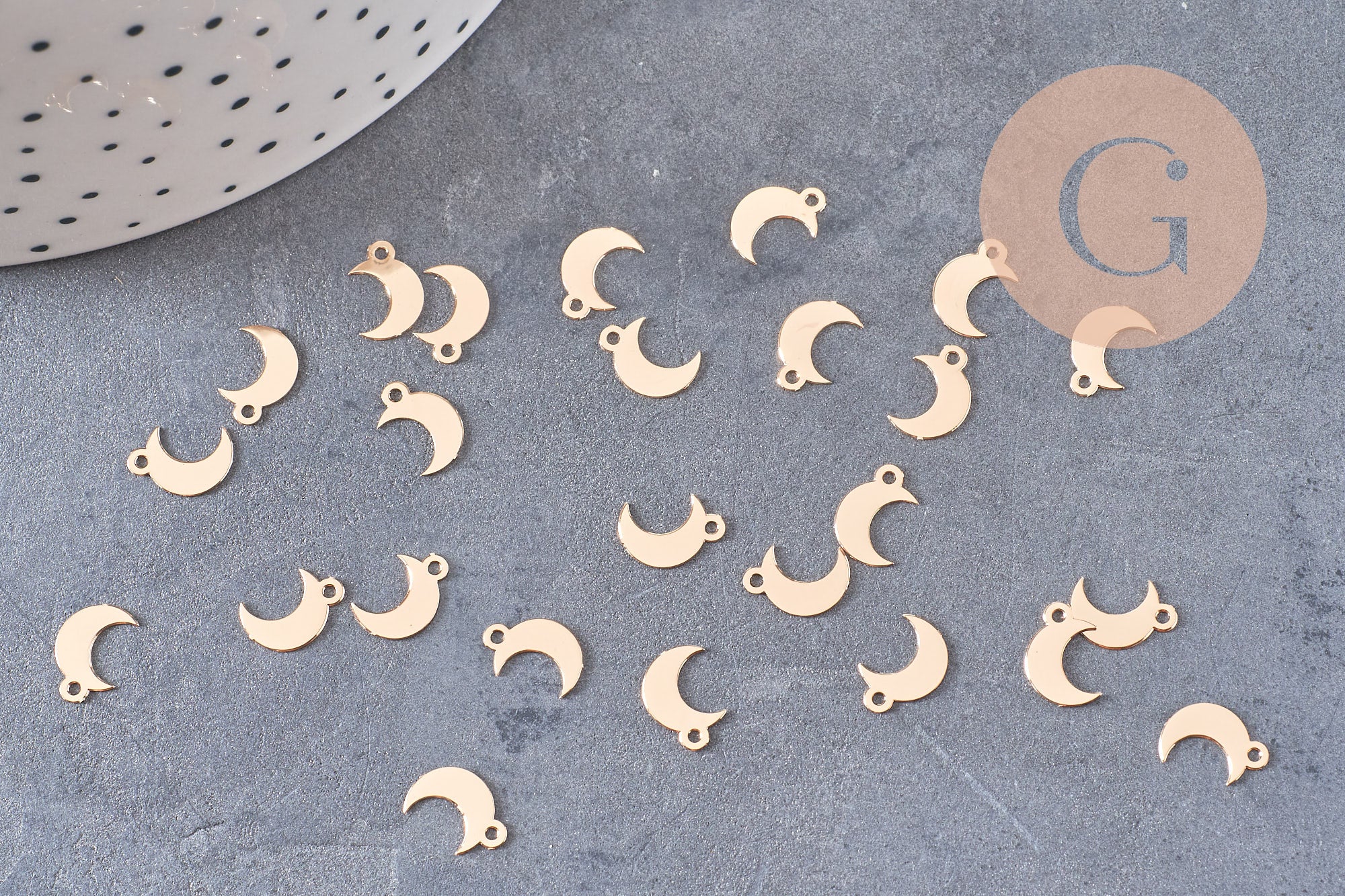 Gingerlily Pendentifs DIY Pendentif lune G10554 laiton doré 9 mm x10