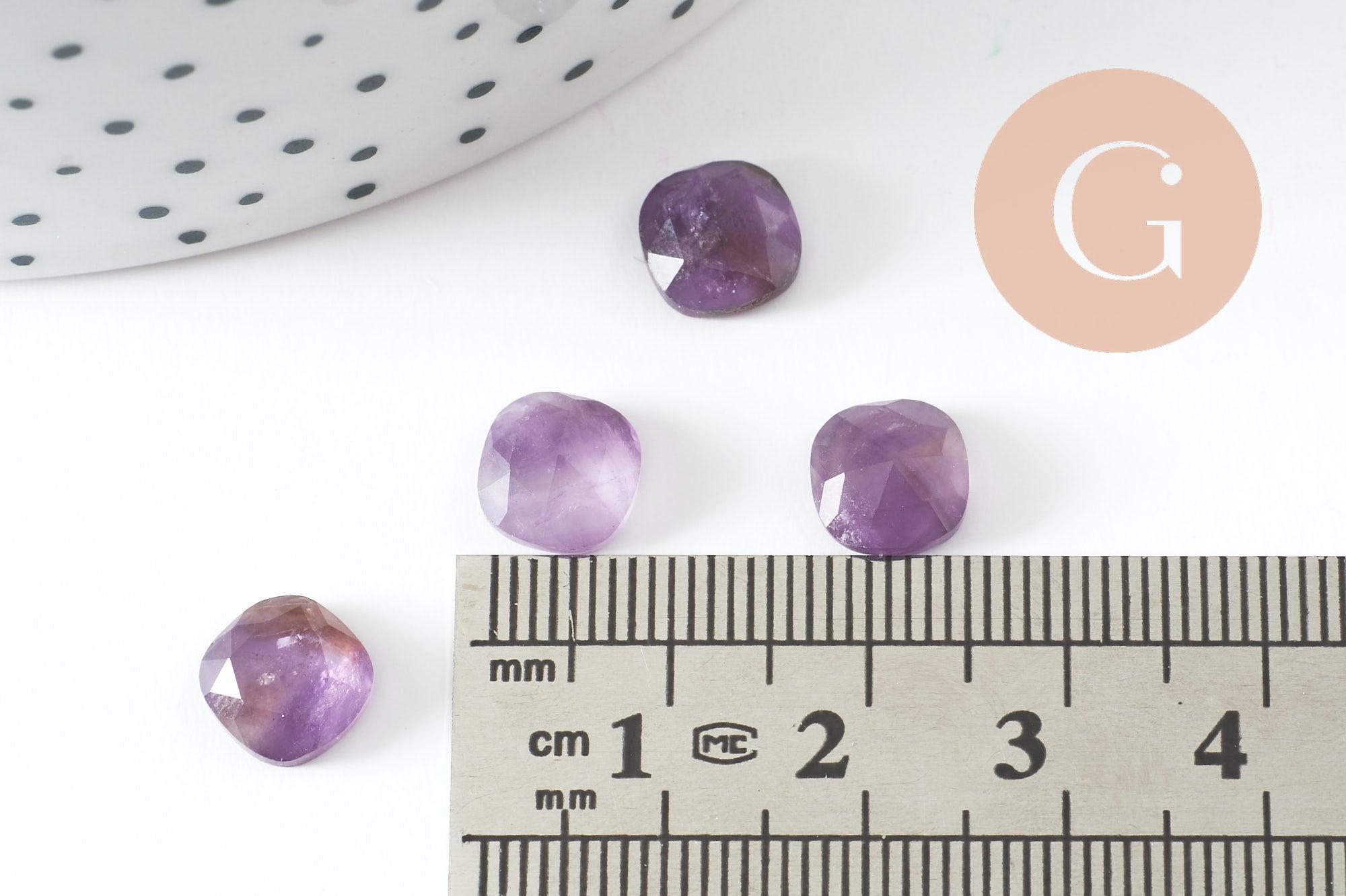 Gingerlily cabochon améthyste carré 8x8mm pierre naturelle
