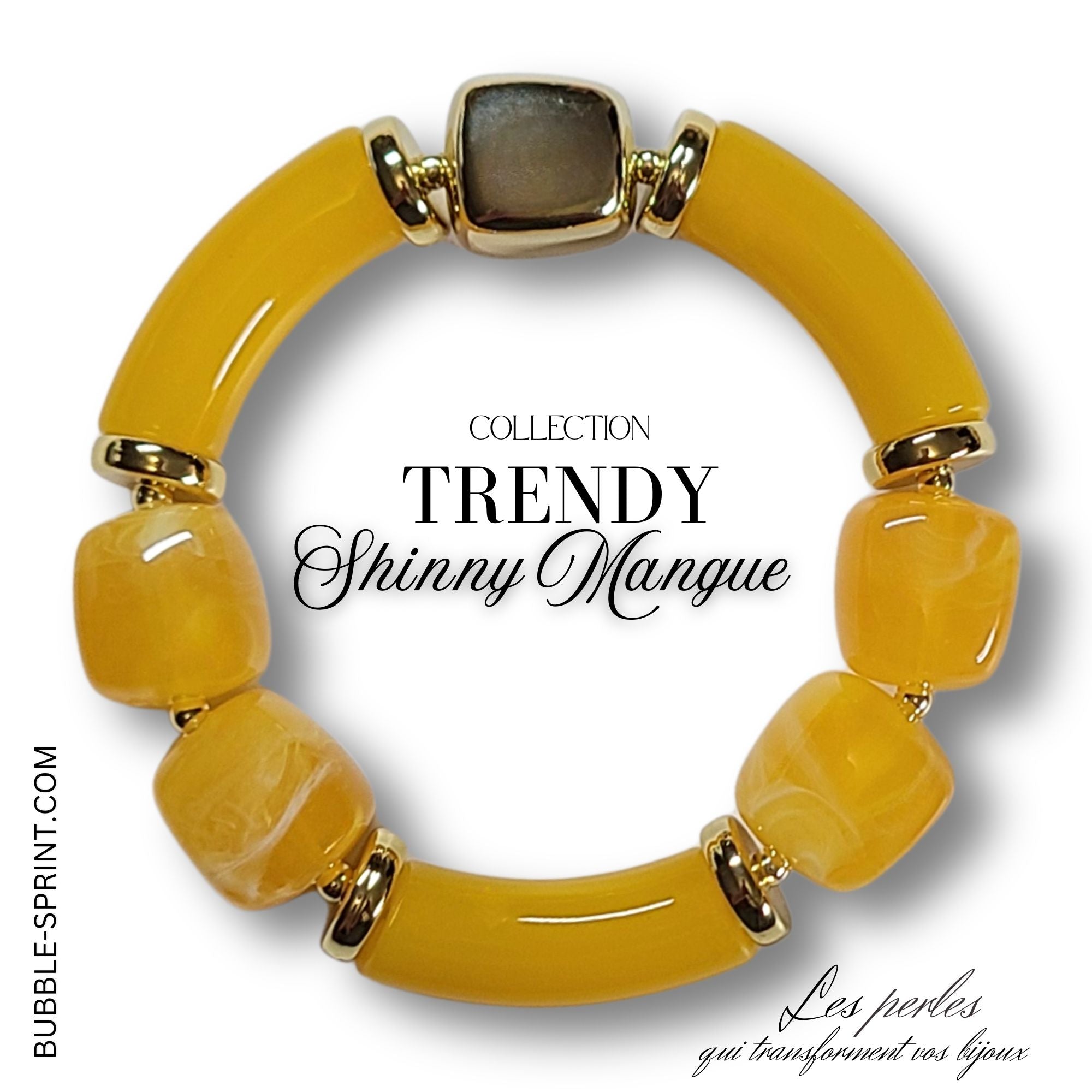 ARTSHOP Trendy Shinny Mangue kit bracelet perles orange
