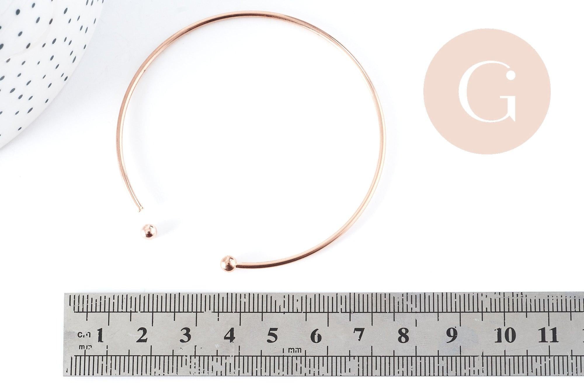 Gingerlily Bracelet jonc fin boule cuivre or rose 60mm G8356