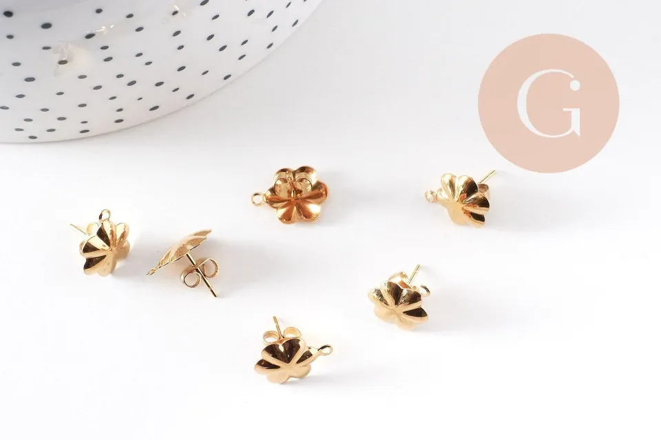 Gingerlily Apprêts G10509 clous fleur dorée la paire