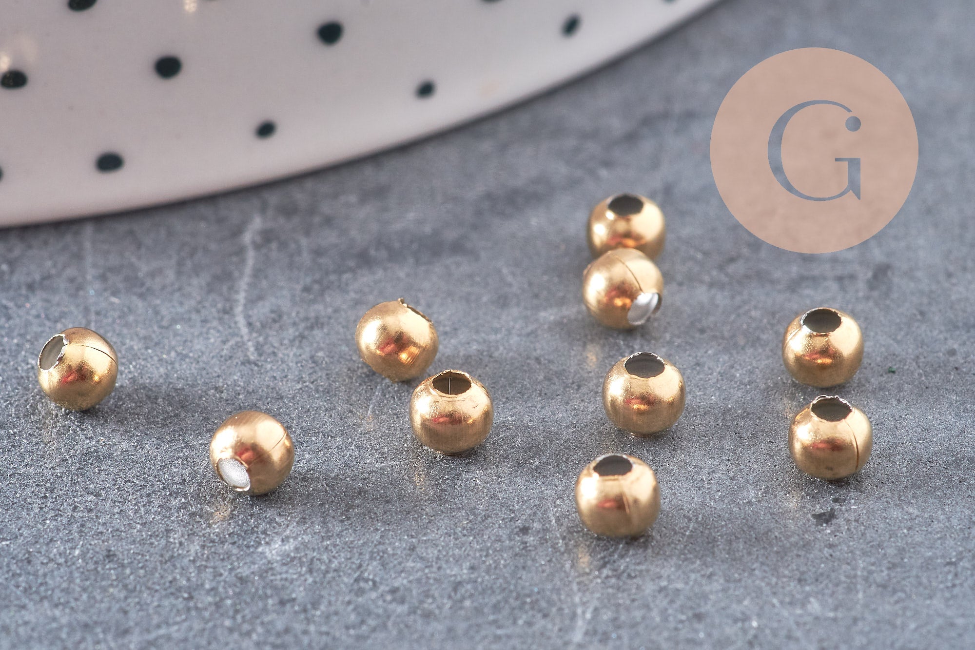 Gingerlily Perles intercalaires acier doré 4mm x10