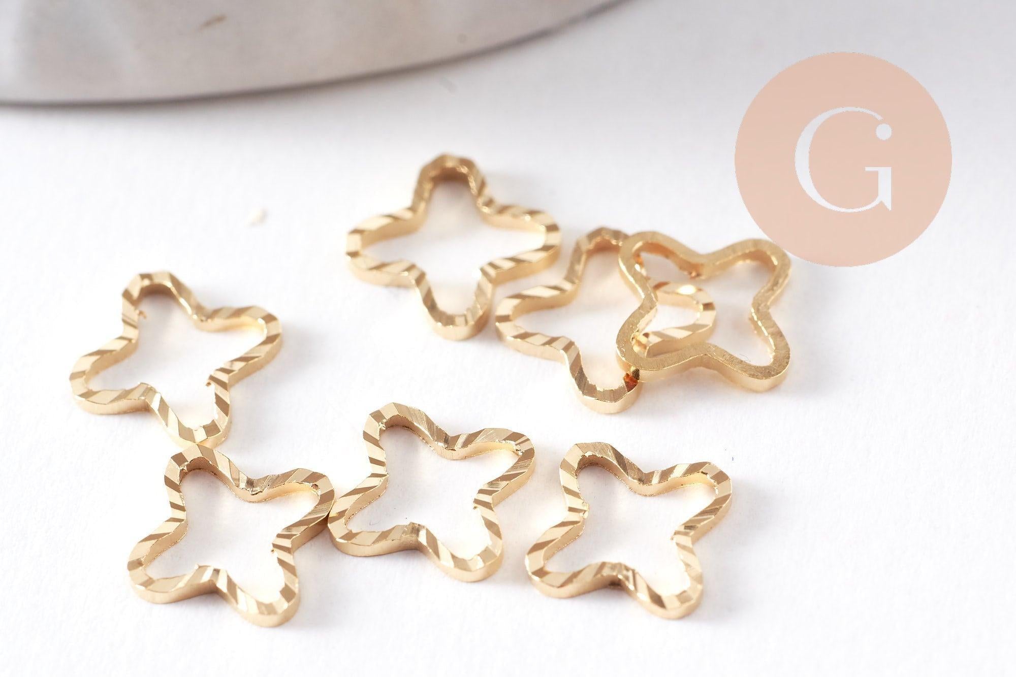 Gingerlily Apprêts Connecteur croix doré 24K 7.5mm x10