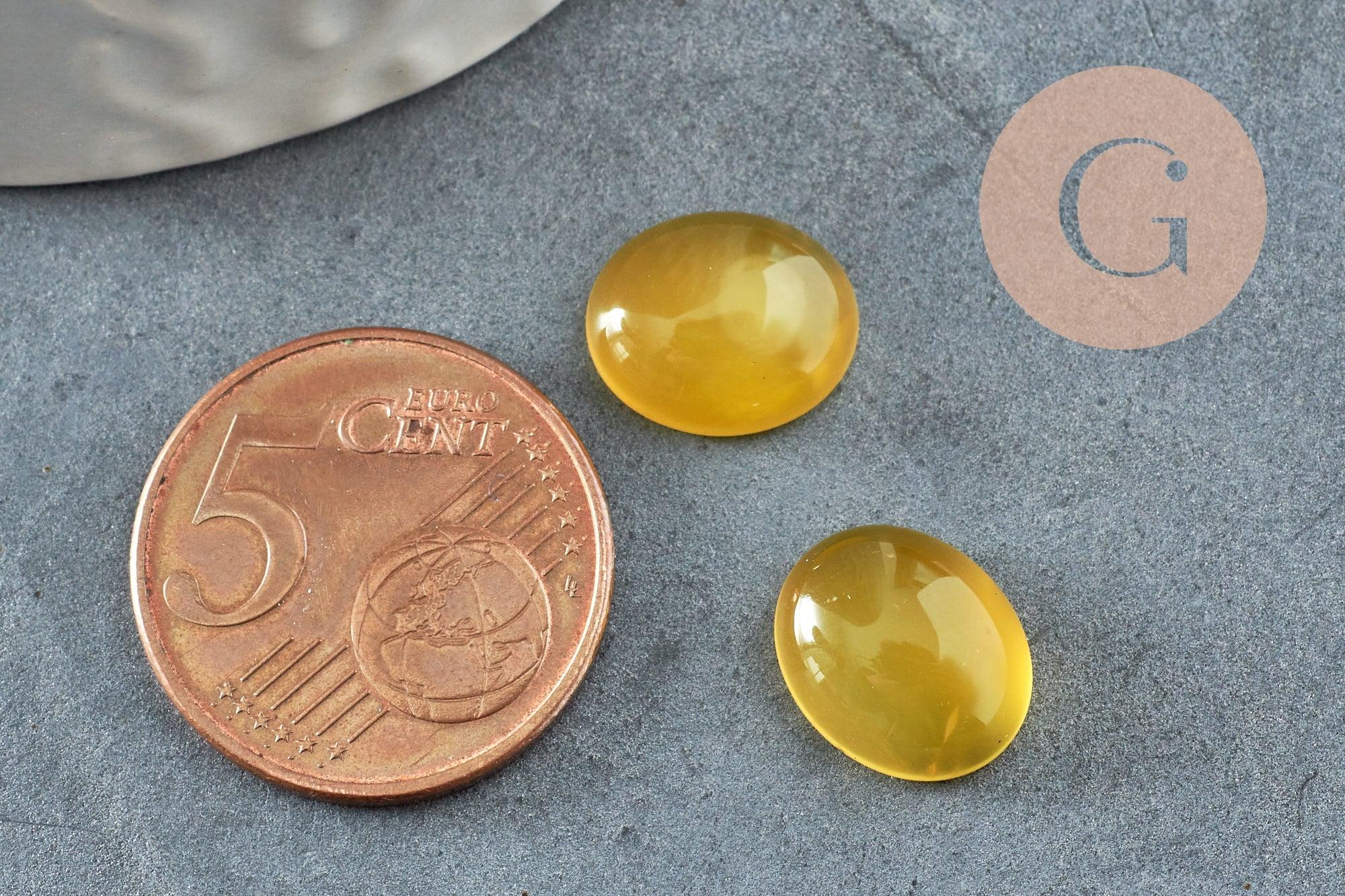 Gingerlily Cabochon ovale jade jaune 12x10mm à l'unité