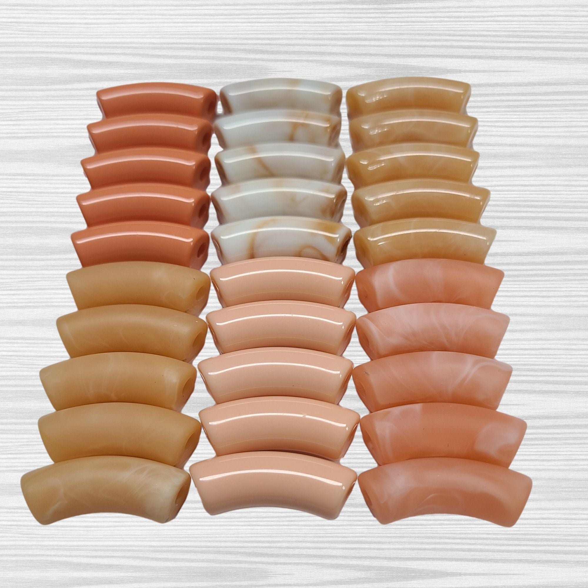 ARTSHOP Camaieux 73 Pêche Melba tubes incurvés 12MM lot 30
