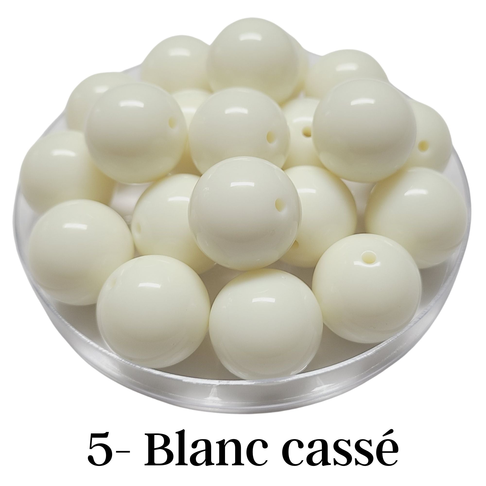 ARTSHOP Boules 20MM 5 perle acrylique blanc cassé x1