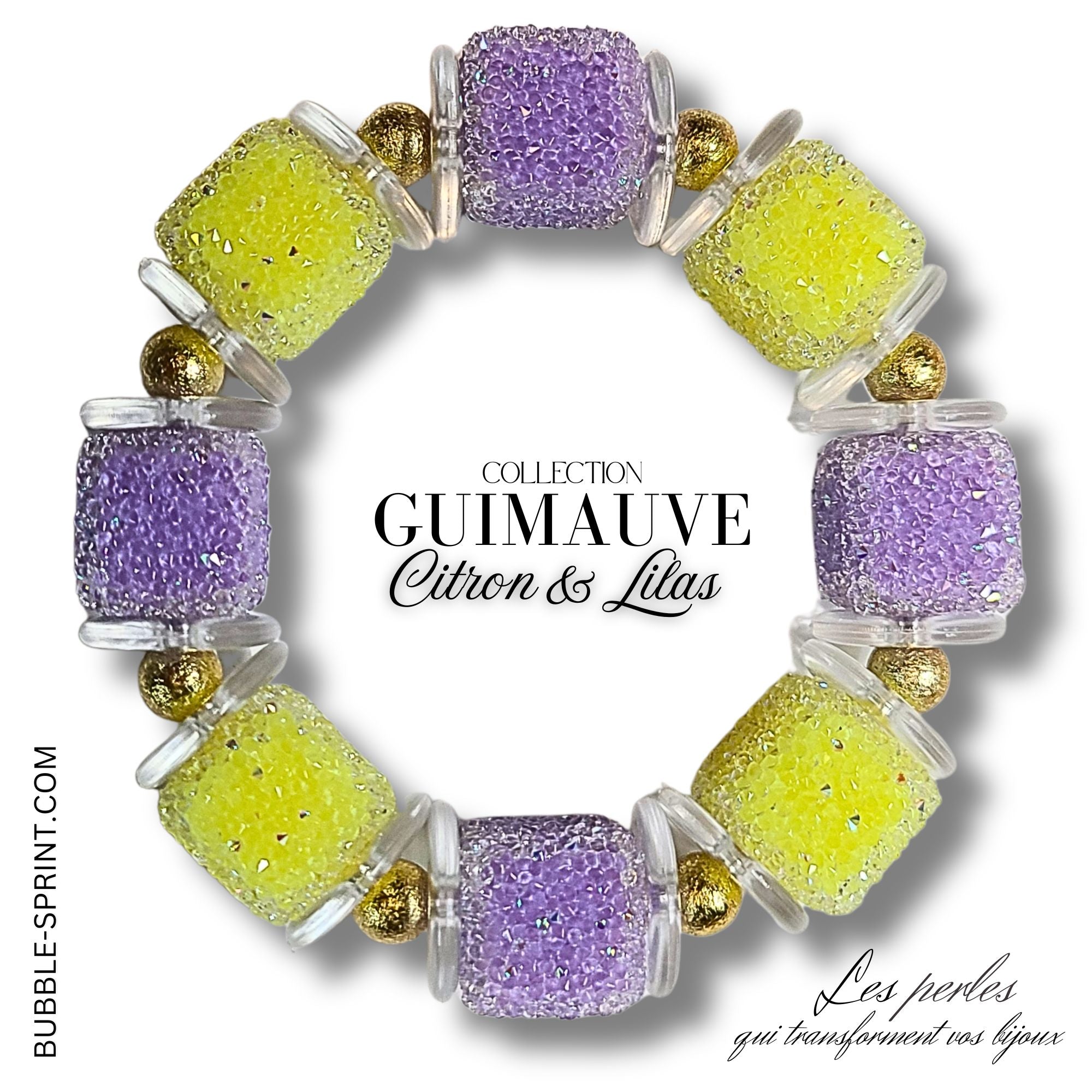 ARTSHOP Bijoux en KITS GUIMAUVE bracelet Citron Lilas