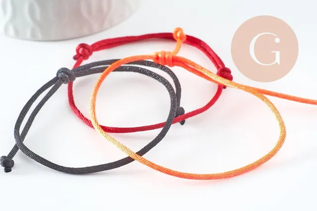Gingerlily Bijoux personnalisés G9424 bracelet cordon noir 1-17cm