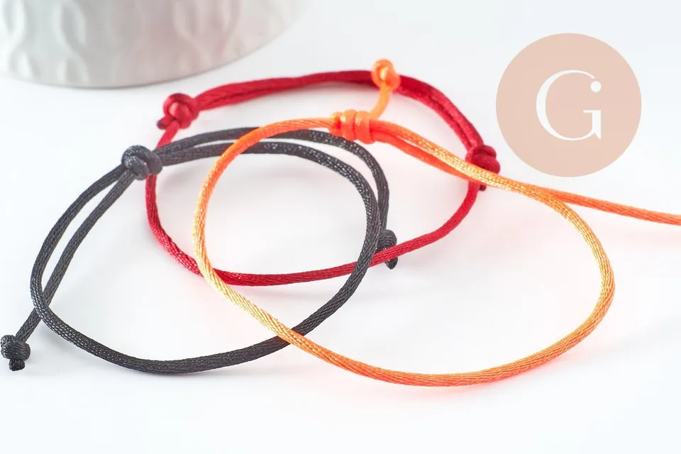 Gingerlily Bijoux personnalisés G9424 bracelet cordon noir 1-17cm