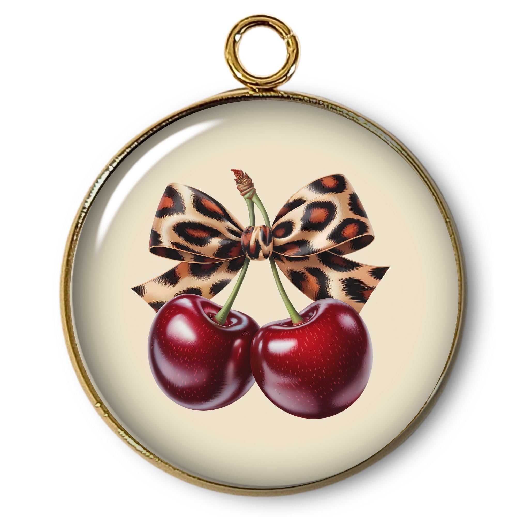 ARTSHOP Pendentifs 20 Intemporel pendentif Cerise x1 doré verre