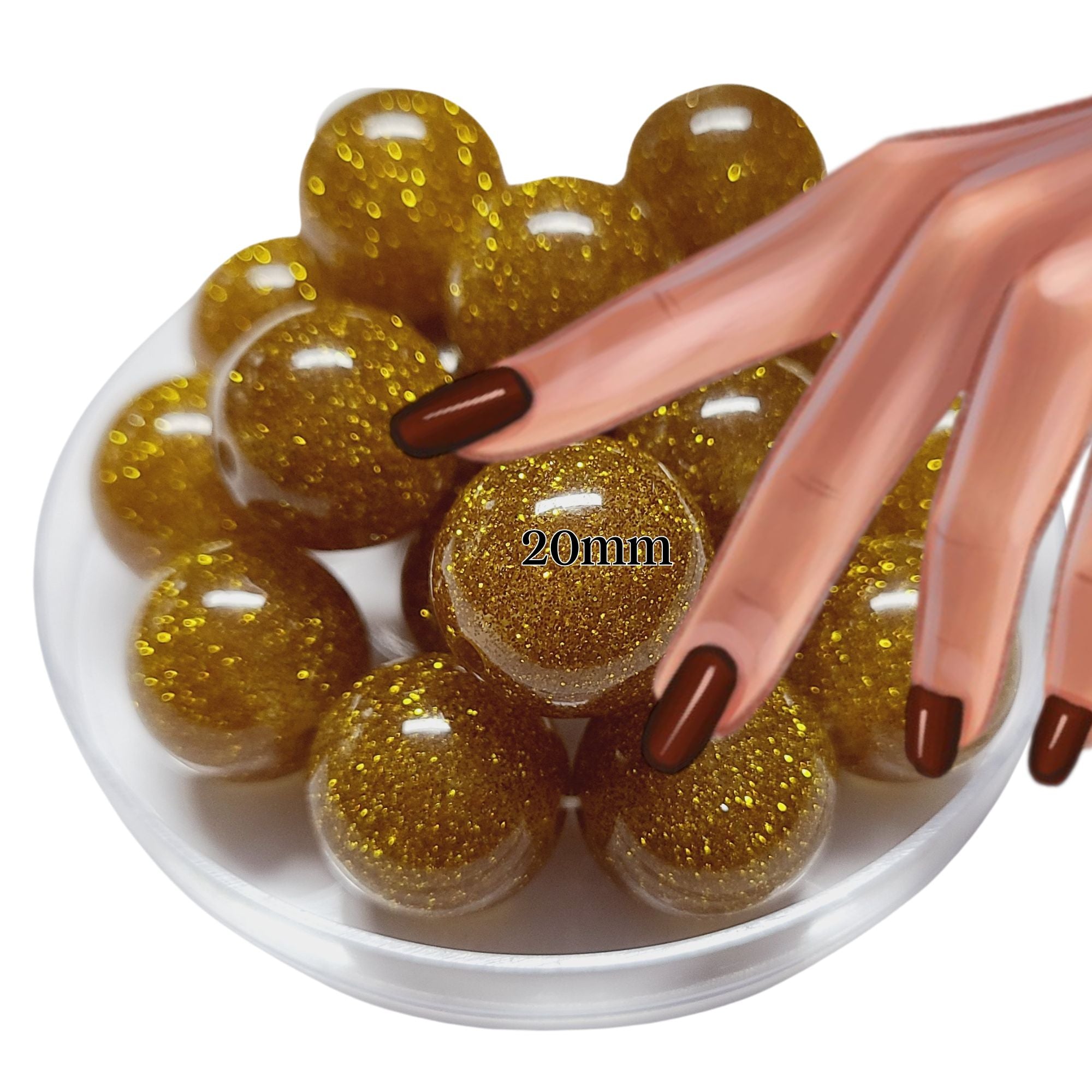 ARTSHOP Boules 20MM perle acrylique glitter doré x1