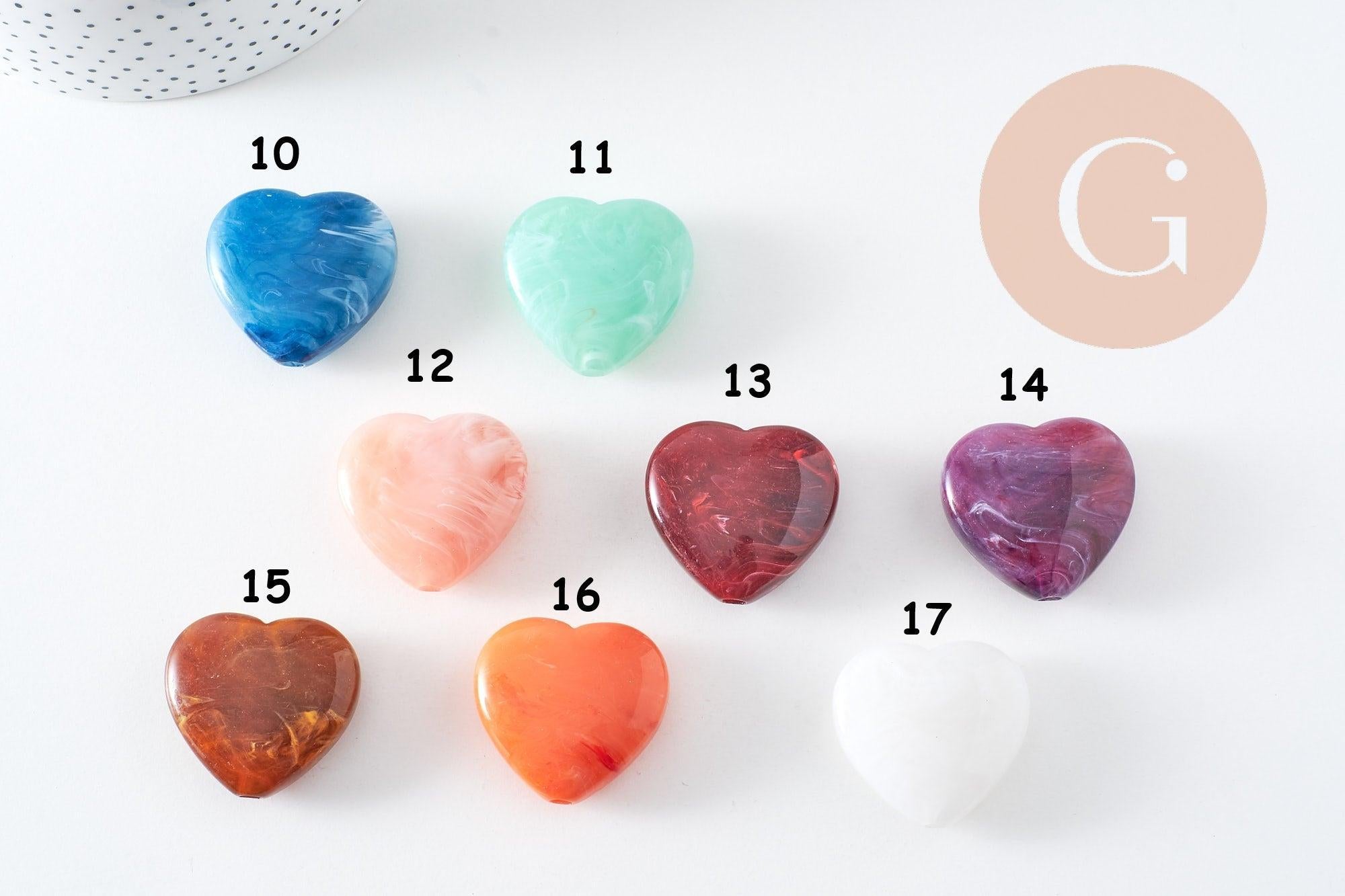 Gingerlily Perles G10570 perle cœur XXL acrylique 35mm
