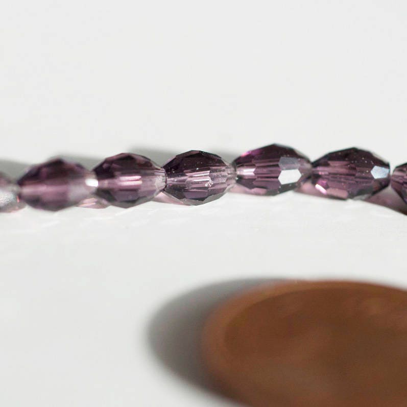Gingerlily G572 perles verre facettées violettes 6mm fil