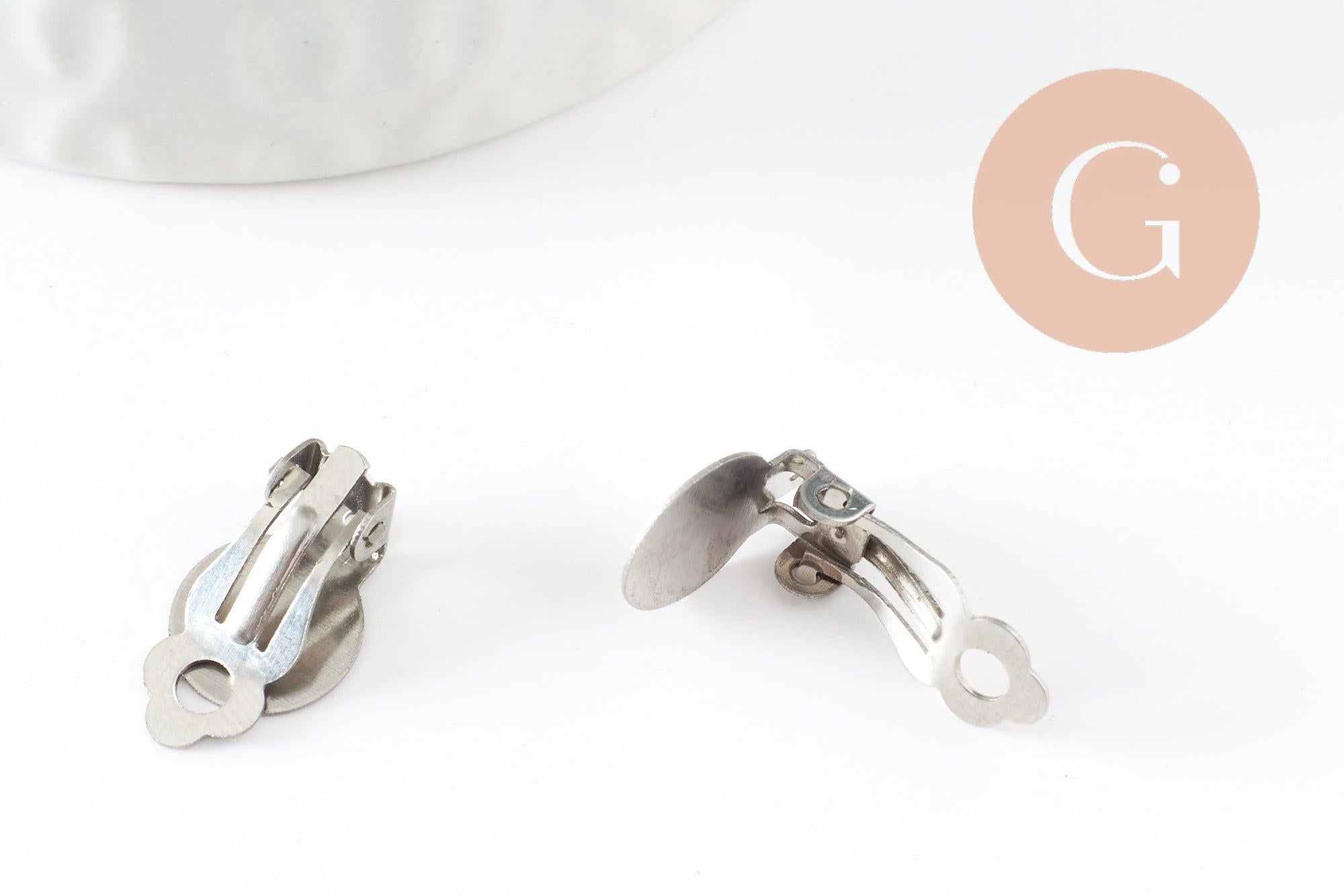 Gingerlily support boucle clip acier platine 18mm lot 10 sans perçage