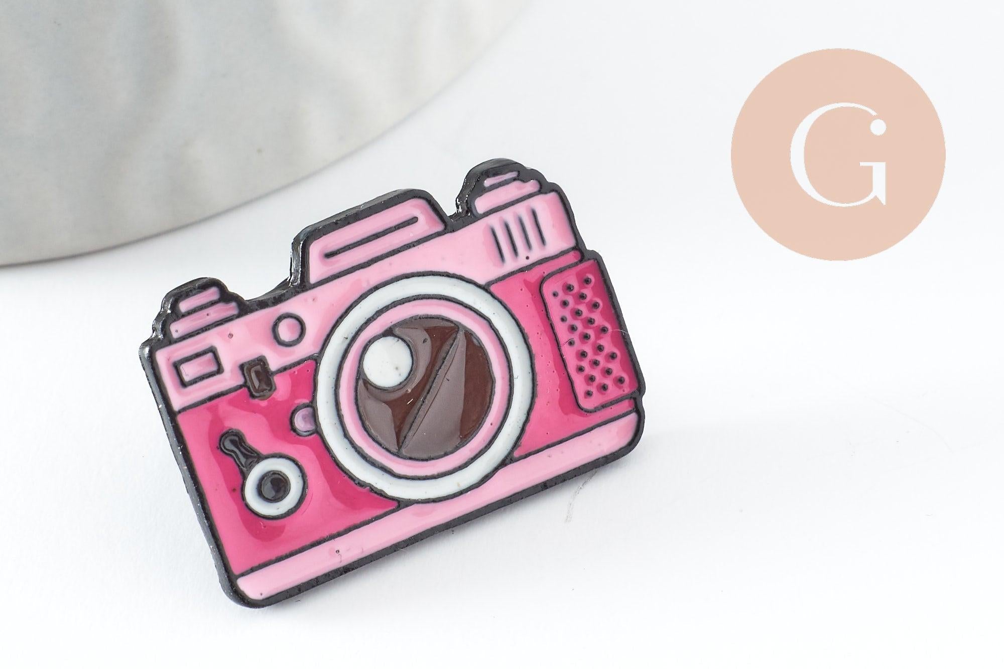 Gingerlily G9471 broche pin's appareil photo rose 24,5mm